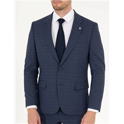 Ekose İndigo Slim Fit Takım Elbise
