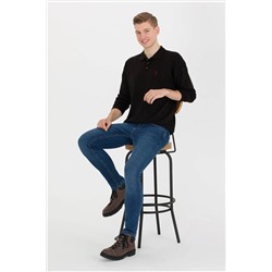 Erkek Siyah Polo Yaka Triko Kazak