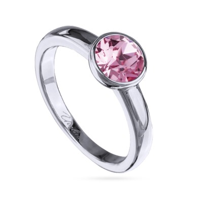 Кольцо Теннис (кристаллы SW светло-розовые 6мм; покрытие родий), Есть комплект