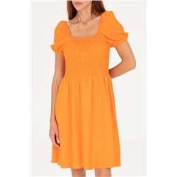 Kadın Turuncu Dokuma Elbise