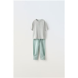 6-14 YEARS/ STRIPED T-SHIRT AND TROUSERS PYJAMAS