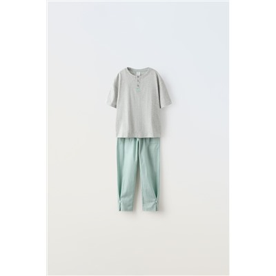 6-14 YEARS/ STRIPED T-SHIRT AND TROUSERS PYJAMAS