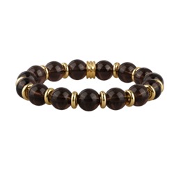 Браслет Терра (раухтопаз 10мм; покрытие золото), Есть комплект