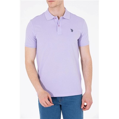 Erkek Lila Basic Polo Yaka Tişört