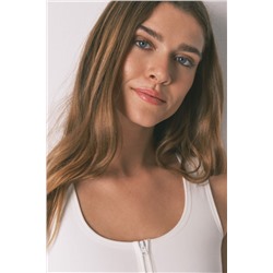 Top postoperatorio compresivo sin costuras blanco