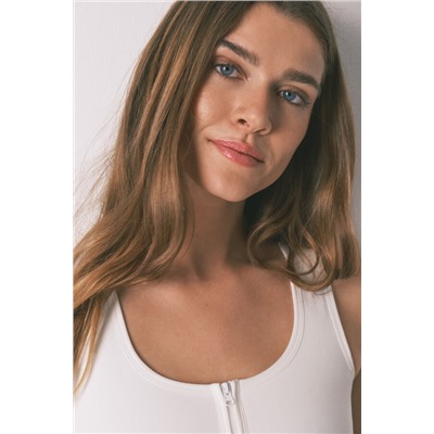 Top postoperatorio compresivo sin costuras blanco