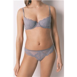 Braga clásica tira encaje gris