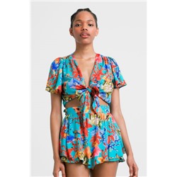 Blusa anudada corales