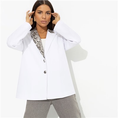 Жакет на подкладе с подплечниками, Притягательный взгляд (white)