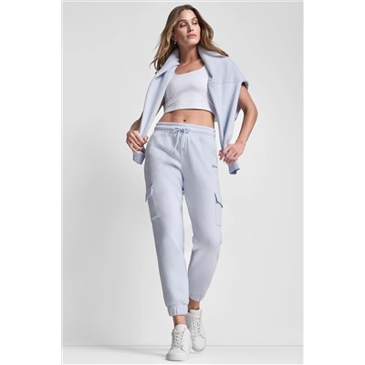 METALLIC BUBBLE LOGO SLIM FIT FLEECE CARGO JOGGER