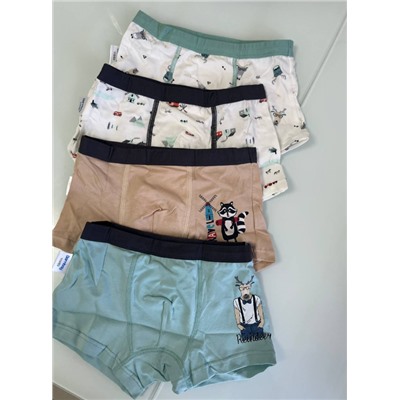 Детские трусы для мальчиков. Комплект из 4 штук. Приятные, мягкие, хлопо