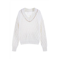 Jersey de lana, mohair y alpaca Blanco