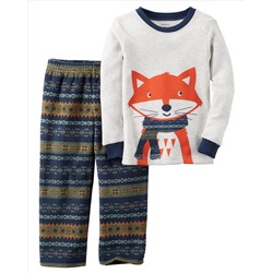 2-Piece Cotton & Fleece PJs