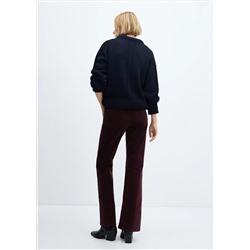 Pantalón flare tiro medio pana