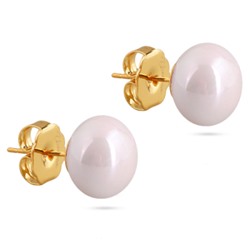 Пусеты (Майорка 12мм розовая; покрытие золото), Есть комплект