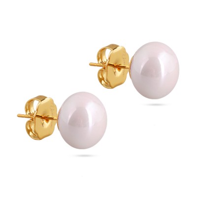 Пусеты (Майорка 12мм розовая; покрытие золото), Есть комплект