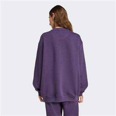 Essentials Fleece Long Oversized Crew Sweatshirt