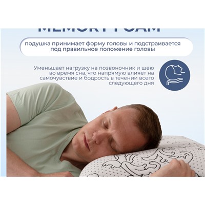 Подушка Асветида Solido 50х70х14 с эффектом памяти(жесткая)