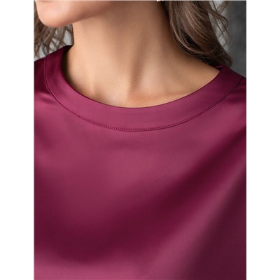 Блузка свободная из струящегося плотного сатина