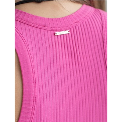 Платье из трикотажа в широкий рубчик