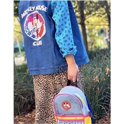 Женская джинсовая куртка Disne*y 😍  Яркая , с контрастными рукавами, нашивками свободного кроя  Оригинал, экспорт