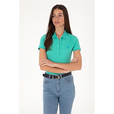 Kadın Mint Basic Polo Yaka Tişört