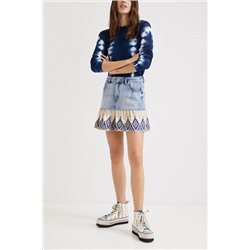 Minifalda vaquera patch de volantes