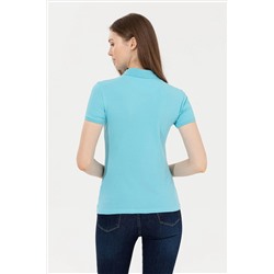 Kadın Turkuaz Basic Polo Yaka Tişört
