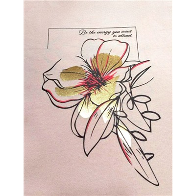 Футболка с принтом свободная из премиального 100% хлопка