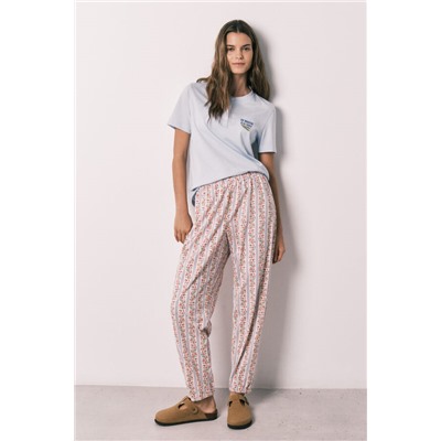 Camiseta manga corta 100% algodón azul