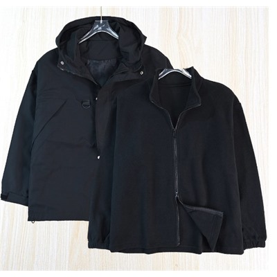 Простая ветрозащитная теплая повседневная куртка с капюшоном и флисовый свитер на молнии