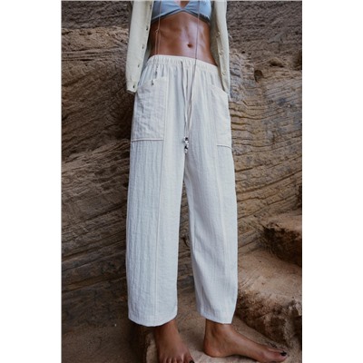 RUSTIC TROUSERS WITH ELASTIC WAIST