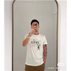 Футболка Lo*ewe с красивым вышитым принтом в весеннем стиле