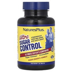 NaturesPlus, Пищевая добавка «Ультра контроль сахара», лучший спутник диетчика, 60 таблеток