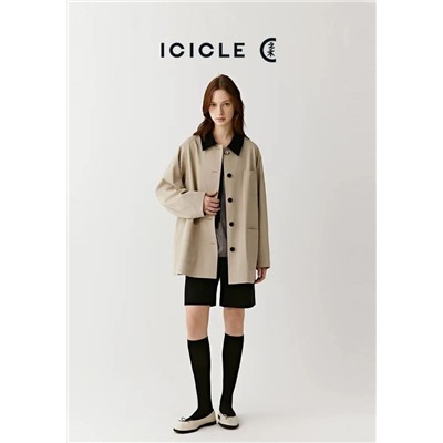 Женская  хлопковая, вельветовая, с лацканами на пуговицах куртка ICICL*E ОРИГИНАЛ!