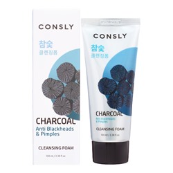 CONSLY Charcoal Anti Blackheads Creamy Cleansing Foam Кремовая пенка для умывания c древесным углем против черных точек 100мл