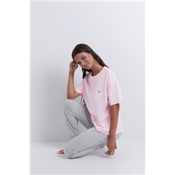 Pijama algodón estampado rosa