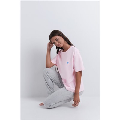 Pijama algodón estampado rosa