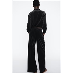 WIDE-LEG VELVET TROUSERS