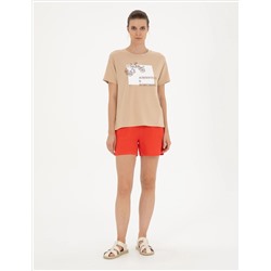 Bej Comfort Fit Tişört