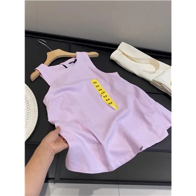 Женский топ А-силуэта из смесового льна и вискозы