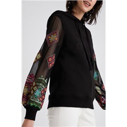 Sudadera mangas transparentes