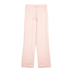 Pantalón largo franela rayas naranja