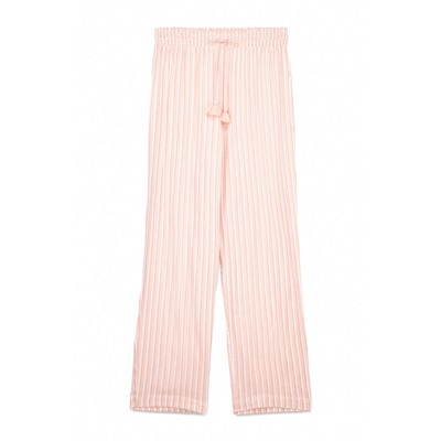 Pantalón largo franela rayas naranja