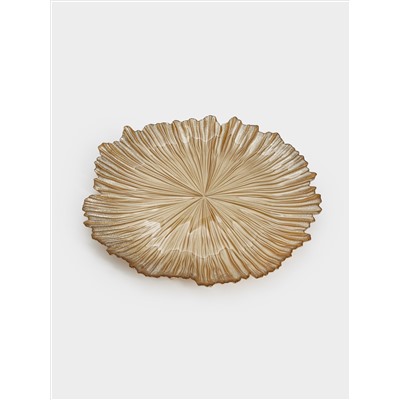 Тарелка обеденная, 28 см, стекло Р, золотистая, Ray