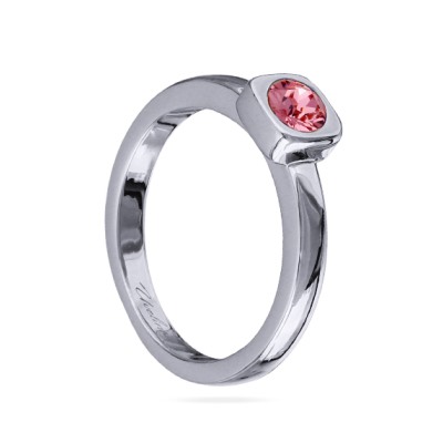 Кольцо Теннис (кристаллы SW розовые 4мм; покрытие родий), Есть комплект