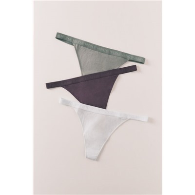 Pack 3 tangas morado, azul y verde