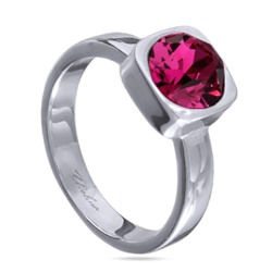 Кольцо Теннис (кристаллы SW фуксия 8мм; покрытие родий), Есть комплект