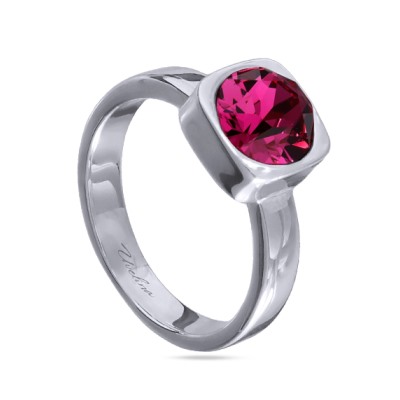 Кольцо Теннис (кристаллы SW фуксия 8мм; покрытие родий), Есть комплект