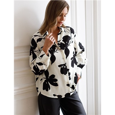 Блузка из вискозы с принтом